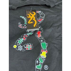 Browning Black Crewneck Sweatshirt XXL With Holiday Design 100% Cotton Casual Sp